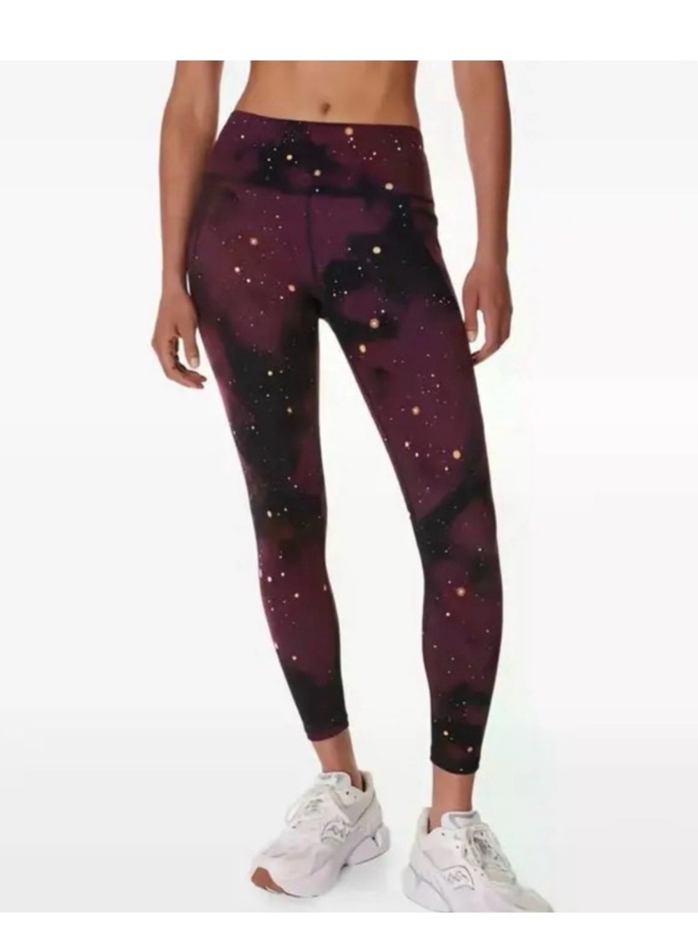 Sweaty Betty 7/8 Leggings Purple Ditzy Sun Galaxy Size 6